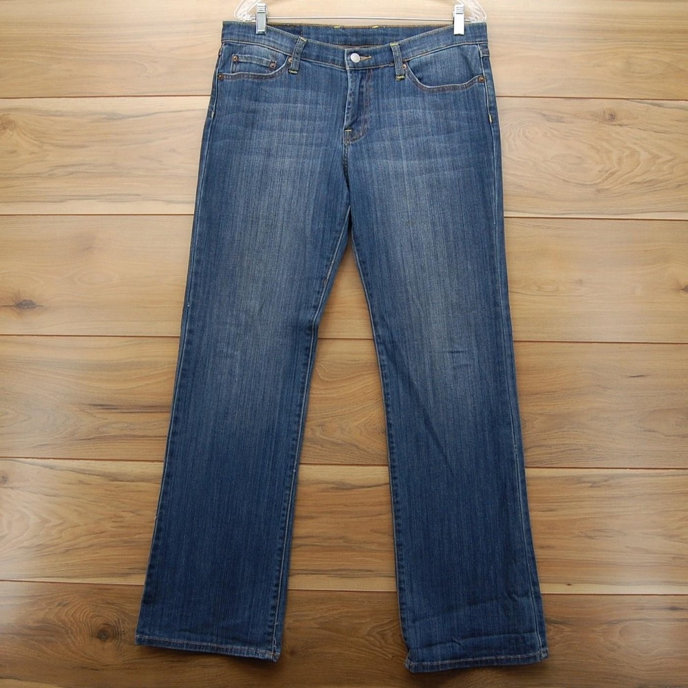 Lucky Brand Jeans Womens 14 (34X32) Blue Midrise Flare‎ Stretch Denim Zip Fly